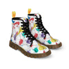 Men's canvas boots with multicolored paint splatter design