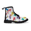 Men's canvas boots with multicolored paint splatter design