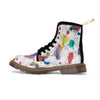 Men's canvas boots with multicolored paint splatter design