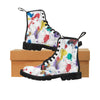 Men's canvas boots with multicolored paint splatter design