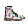 Men's canvas boots with multicolored paint splatter design