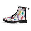 Men's canvas boots with multicolored paint splatter design